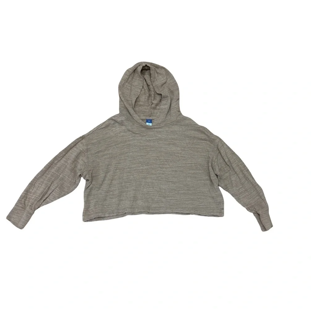 Old Navy Cropped Hoodie Tan Lightweight Size M 8